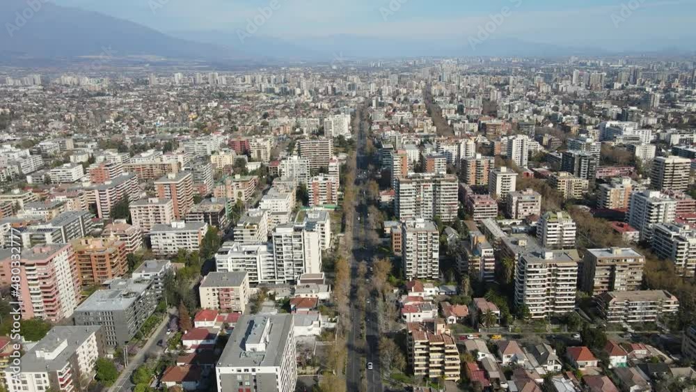 Beautiful view from the heights of Providencia, a neighborhood in Santiago de Chile. Beautiful view from the heights of Providencia, a neighborhood in Santiago de Chile.