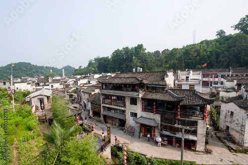 Li Keng, Wuyuan County, Shangrao City, Jiangxi Province, China - June 16, 2012. Ancient villages with Chinese Hui style and many unrecognizable visitors. © 欣谏
