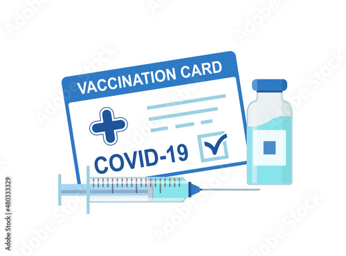 Vaccine passport icon. Travel immune passport. Covid-19 immunity certificate for shopping.