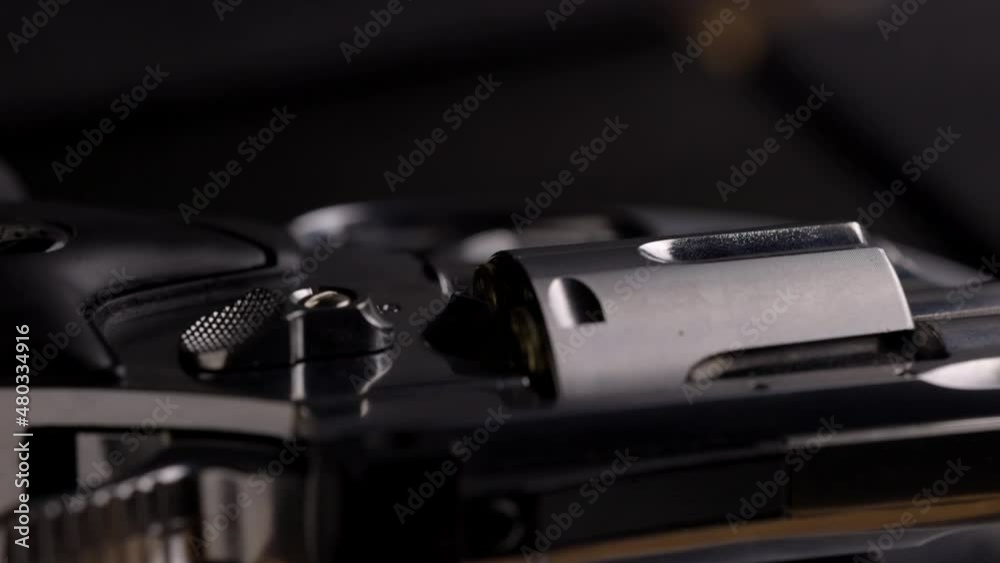 custom made wallpaper toronto digitalRevolver on rotating table - Low key lighting of polished steel and barell