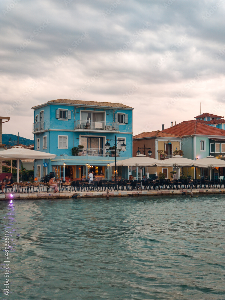 sunset above lefkada overcast weather