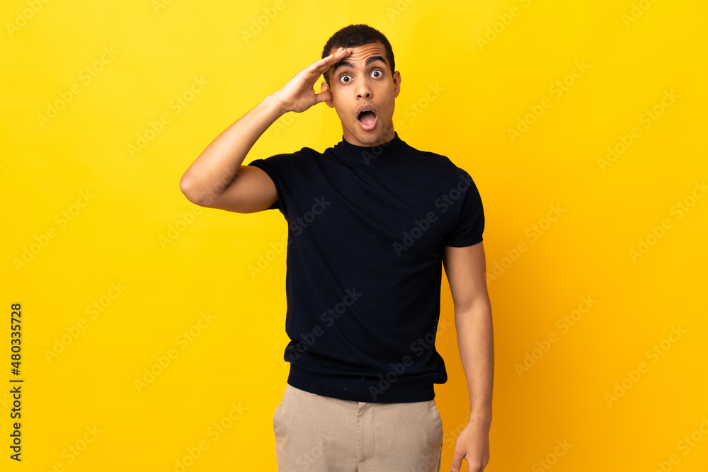 African American man over isolated background has realized something and intending the solution African American man over isolated background has realized something and intending the solution