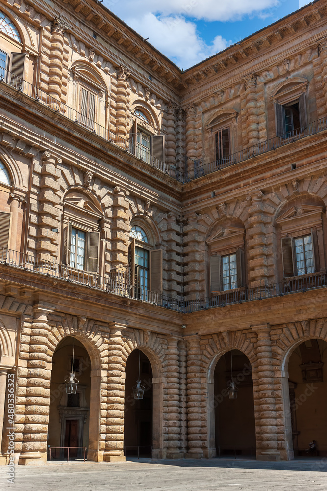 View of Palazzo Pitti from Giardino di Boboli. Florence, Italy