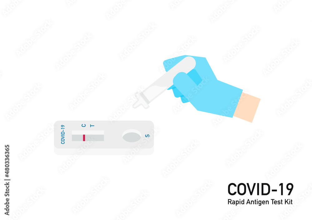 set of Covid-19 antigen test kit resulted vector isolated on white background set of Covid-19 antigen test kit resulted vector isolated on white background