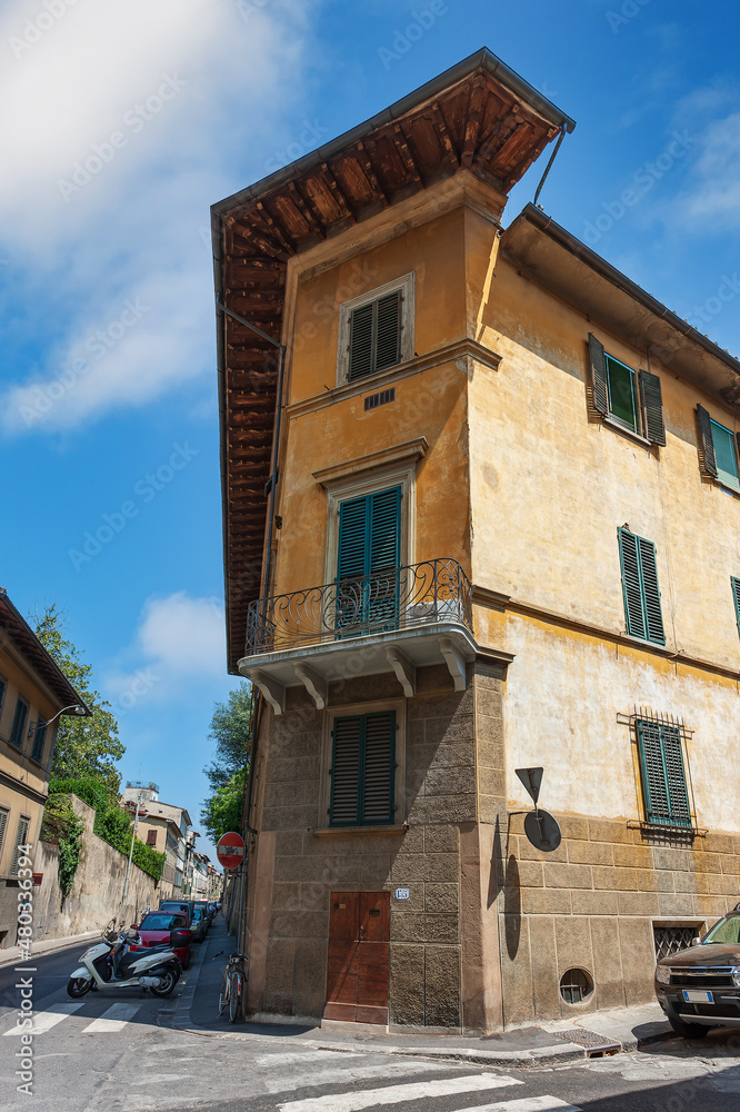 Fototapeta premium Charming narrow streets of Florence town. Tuscany, Italy.