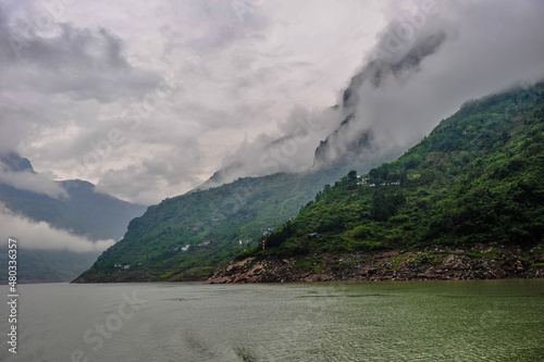 Landscape of the Three Gorges of the Yangtze River in China photo