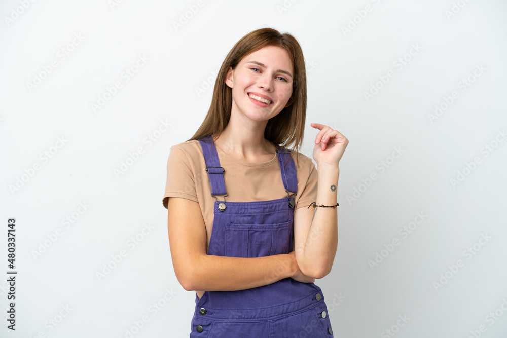Young English woman isolated on white background laughing Young English woman isolated on white background laughing