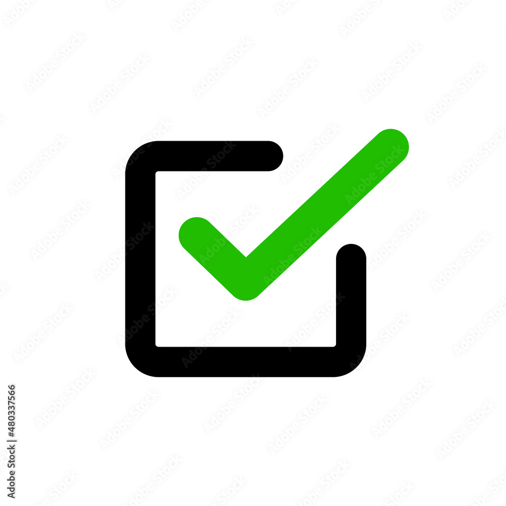 A checkbox icon with a checkmark protruding from it. A checkbox icon with a checkmark protruding from it.