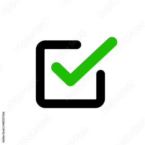 A checkbox icon with a checkmark protruding from it.