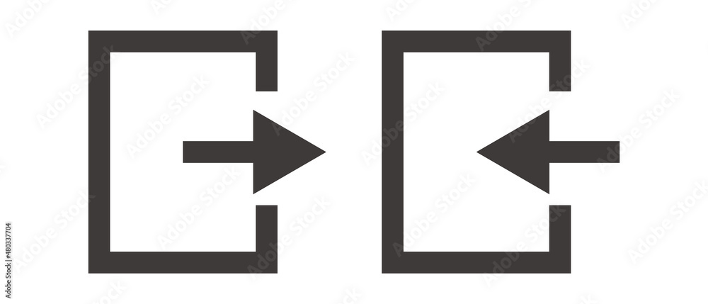 A set of login and logout icons. Vector. A set of login and logout icons. Vector.