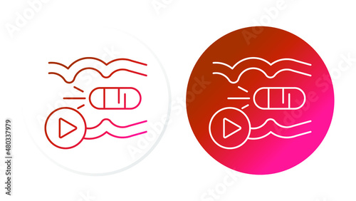 Capsule endoscopy, line icon, bowel examination