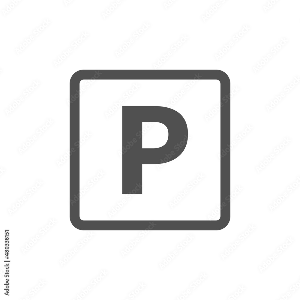 A simple parking mark icon. Parking sign. A simple parking mark icon. Parking sign.