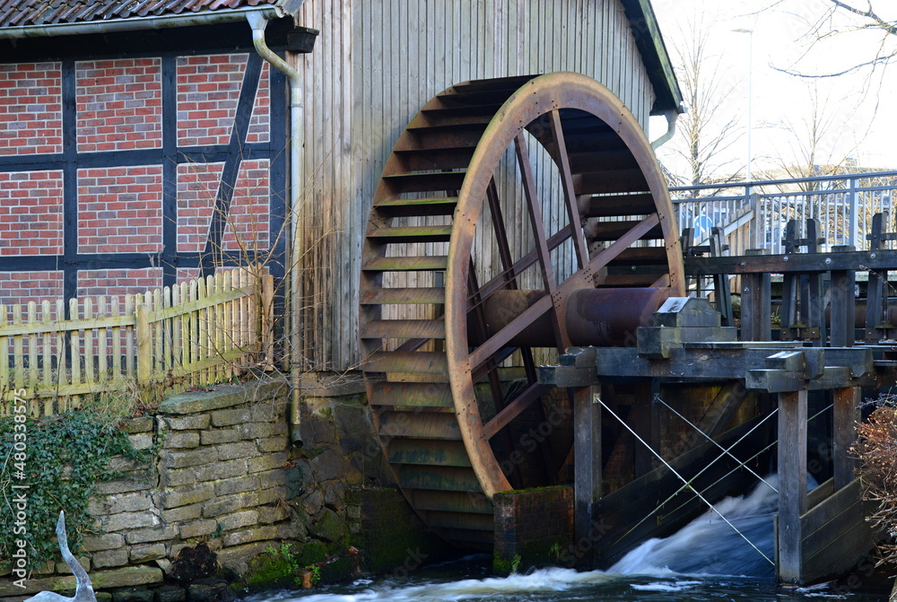 Historische Wasser Mühle in der Stadt Munster, Niedersachsen Historische Wasser Mühle in der Stadt Munster, Niedersachsen