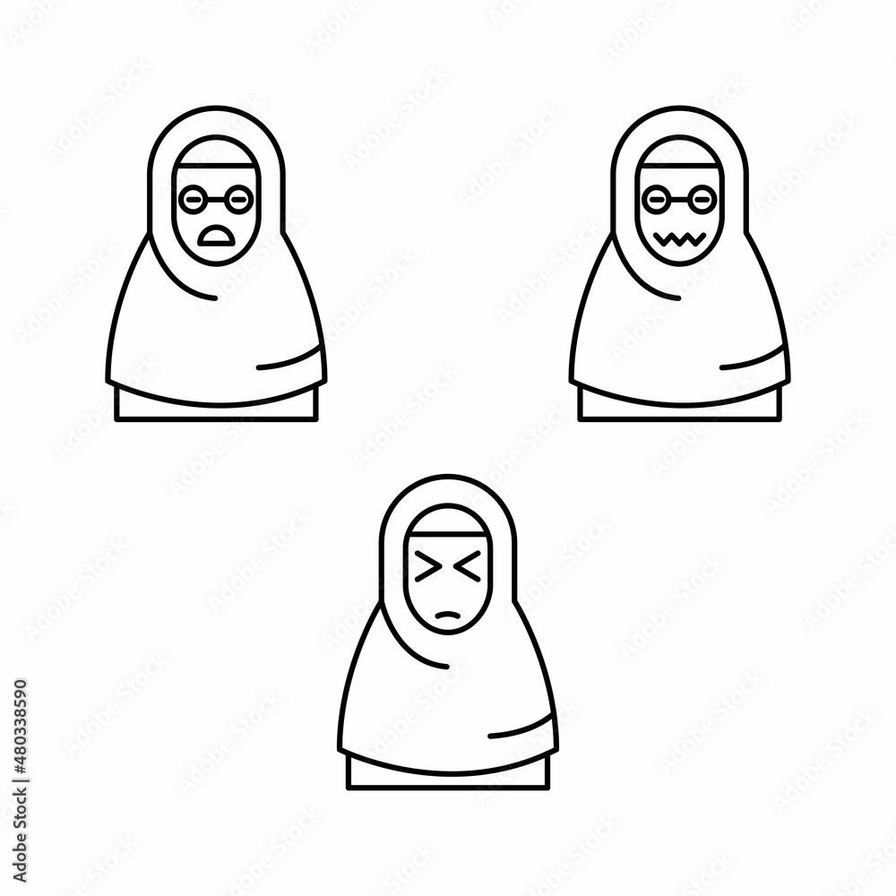 Muslim emoticon vector Muslim emoticon vector