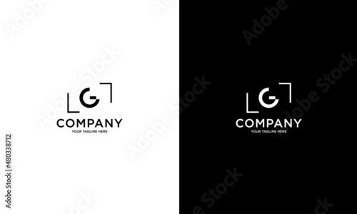 camera photography simple logo or icon vector design template. silhouette of photography. business identity. brand symbol. logotype letter G