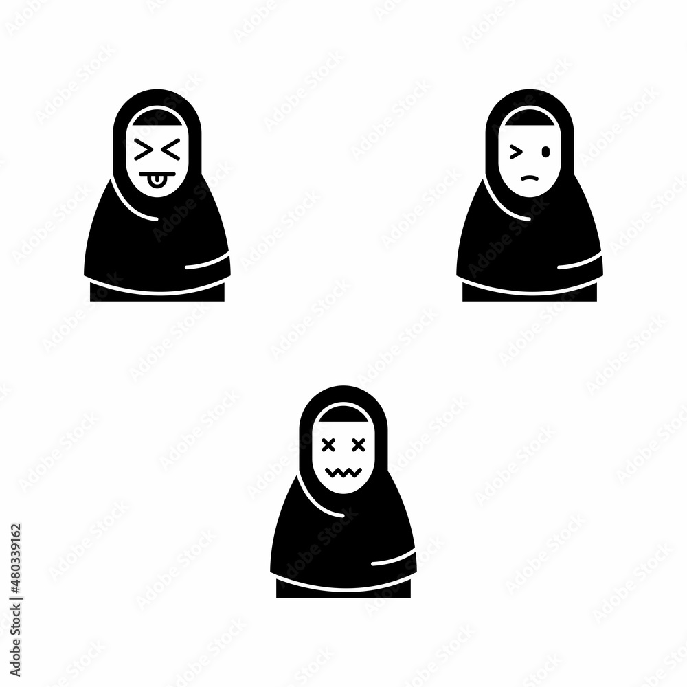 Muslim emoticon vector Muslim emoticon vector
