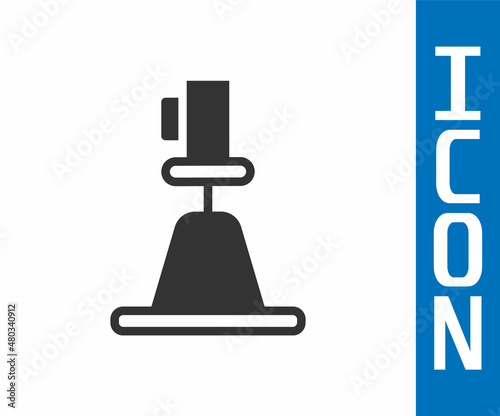 Grey Tacheometer, theodolite icon isolated on white background. Geological survey, engineering equipment for measurement and research. Vector