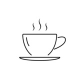 coffee cup outline icon vector illustration. 