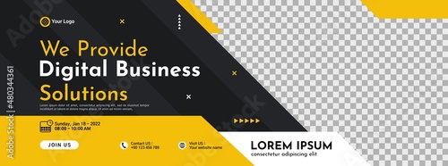 Business conference banner template design for webinar, marketing, online class program, etc