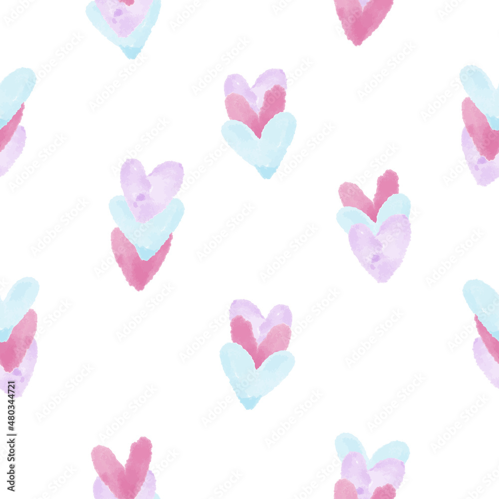 seamless colourful set of hearts pattern background , kids pattern