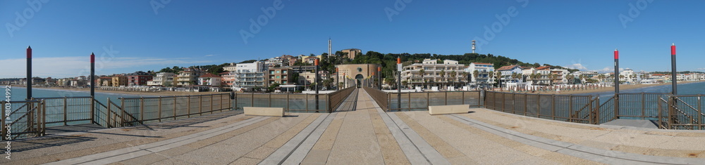 panorama from the pier of Francavilla on the sea and on the sandy beach panorama from the pier of Francavilla on the sea and on the sandy beach