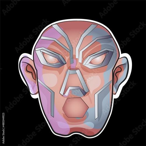 Theatrical or Carnival Human Mask Vector Illustration