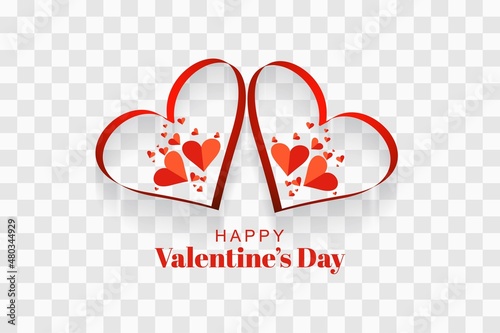 Beautiful hearts valentines day card with transparent background photo