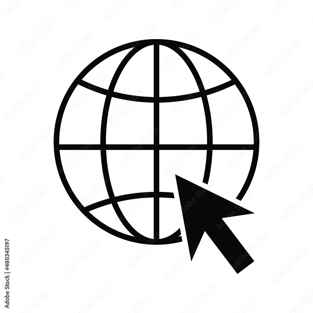 internet - globe icon design template vector on a white background internet - globe icon design template vector on a white background