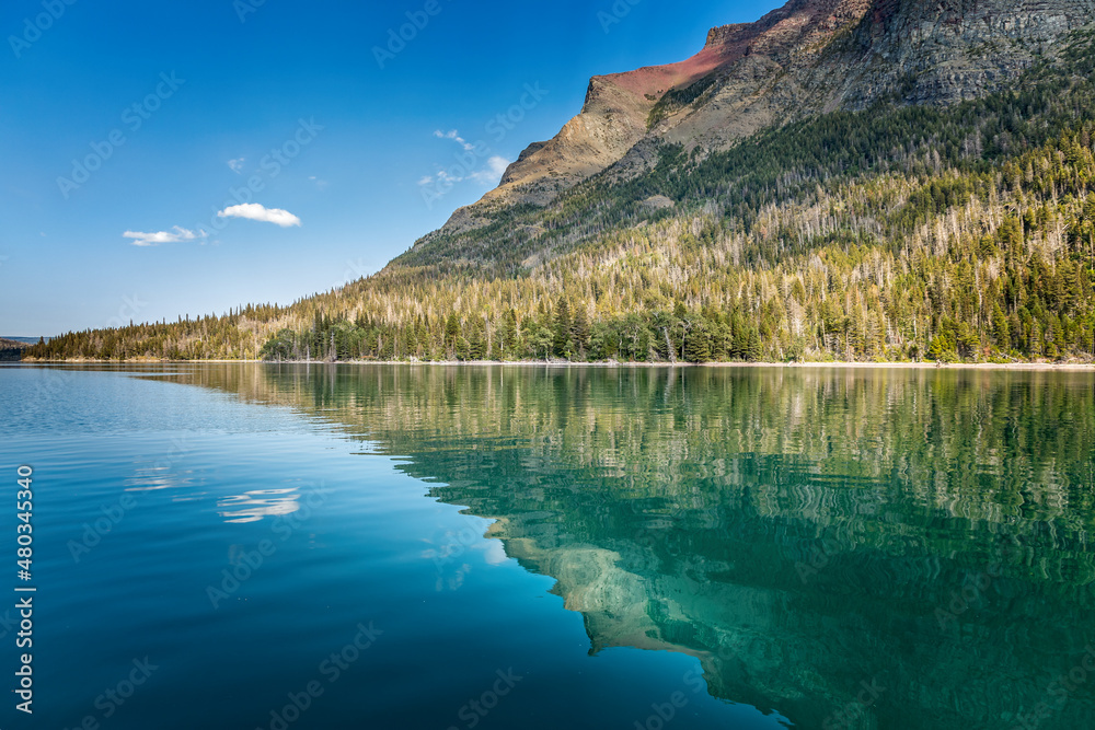 Saint Mary Lake in the Glacier National Park, Montana
