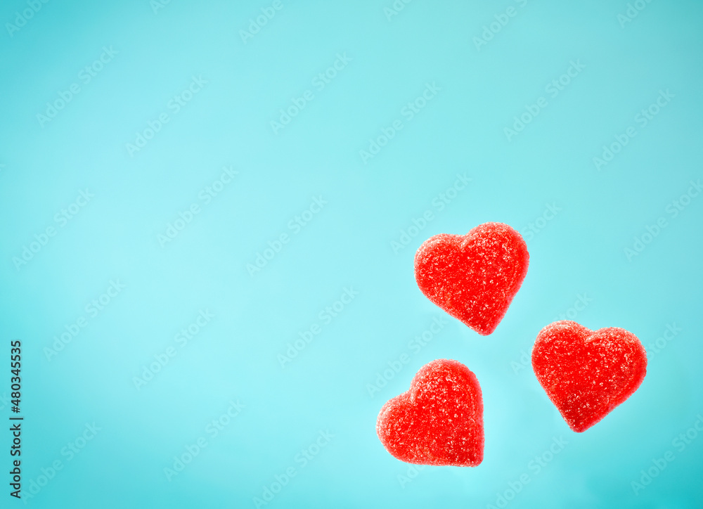 Fototapeta premium Valentine - jelly candies in shape of hearts