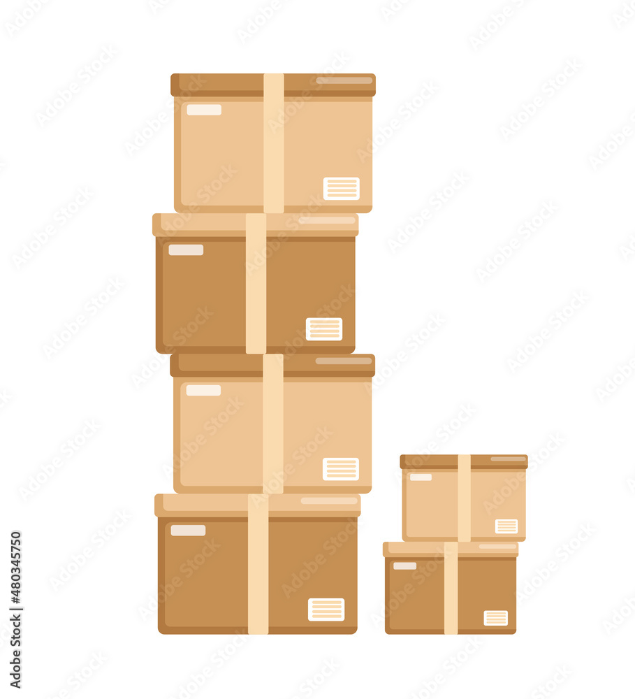Stack of paper boxes - delivery concept	