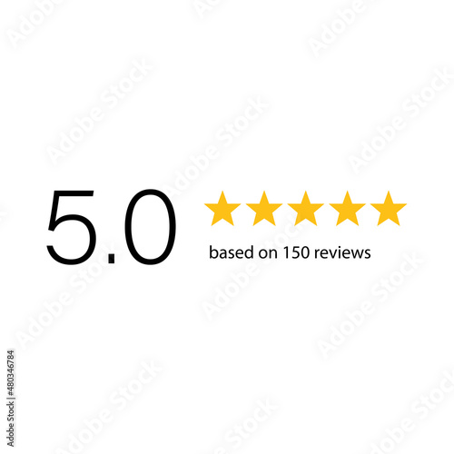 5 stars rating sign icon, rating 5. Vector illustration eps 10.