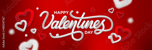 Happy valentines day red background and harts