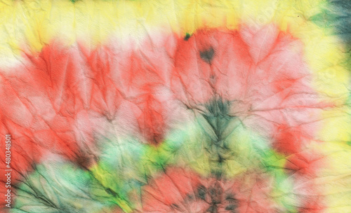  Green Watercolor Batik Repeat. Ink Color Paint