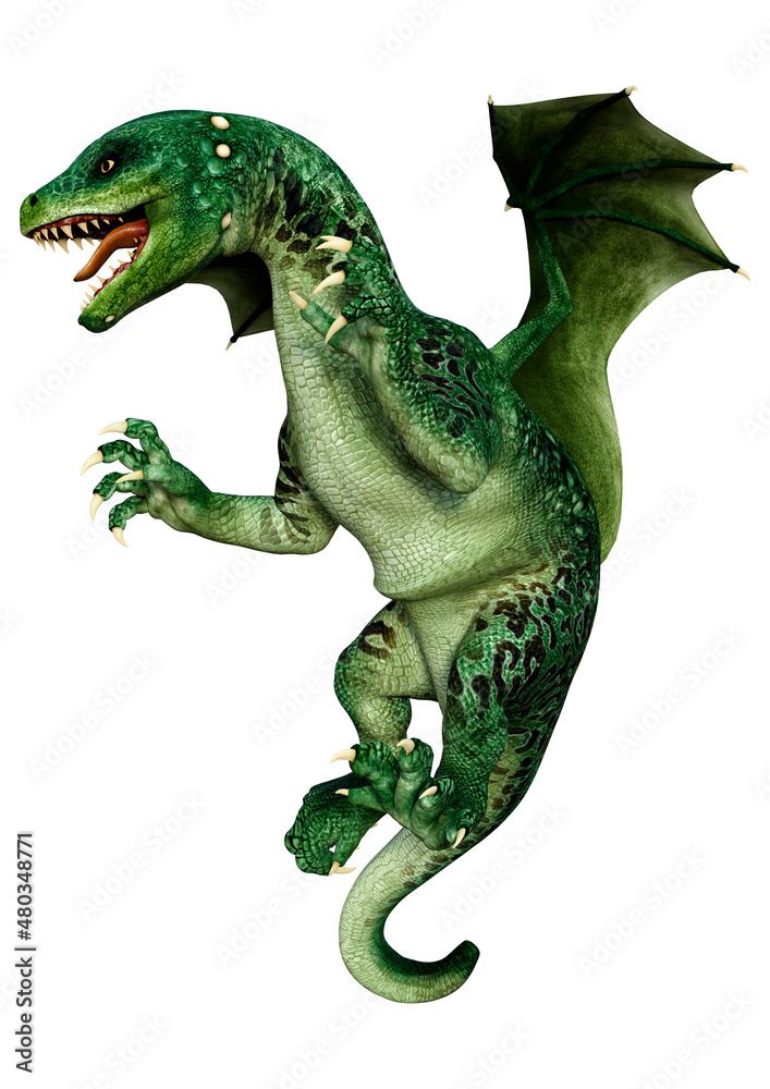 Obraz premium 3D Rendering Fairy Tale Dragon on White