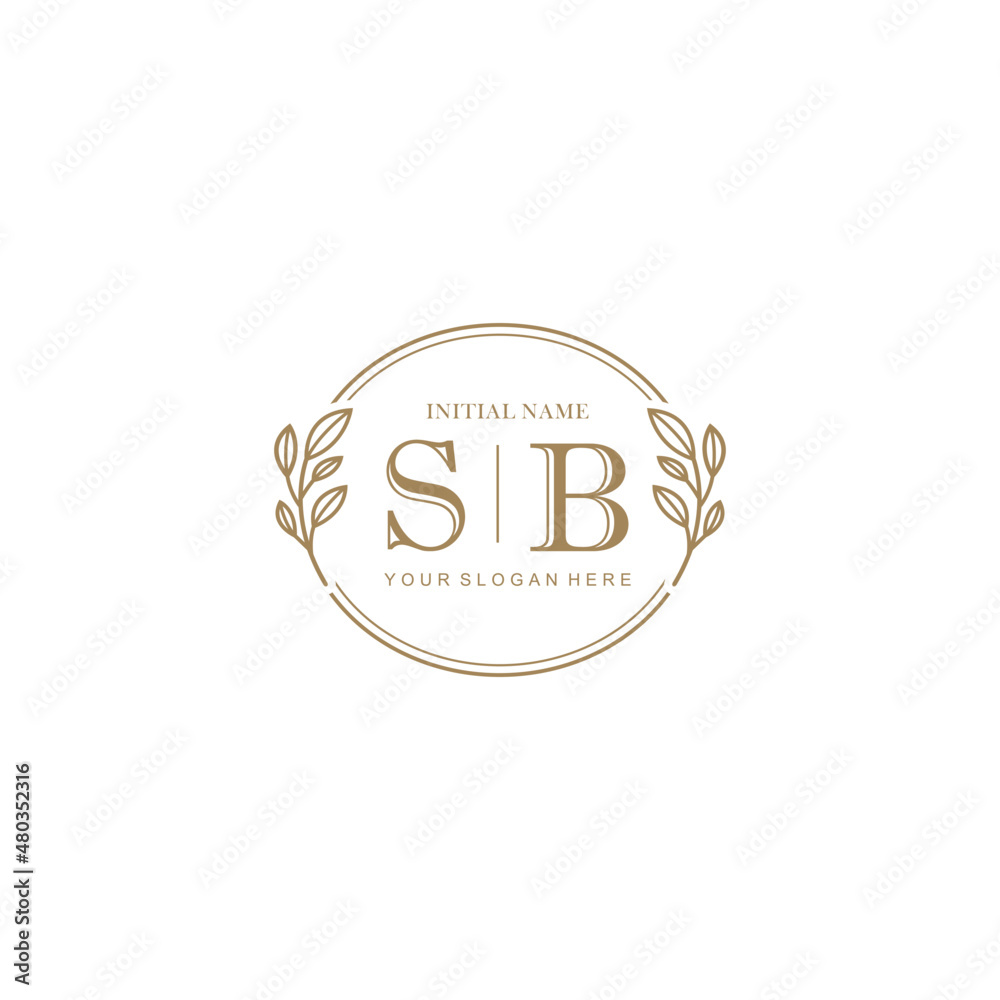 Initial letter SB beauty handwriting logo vector Initial letter SB beauty handwriting logo vector