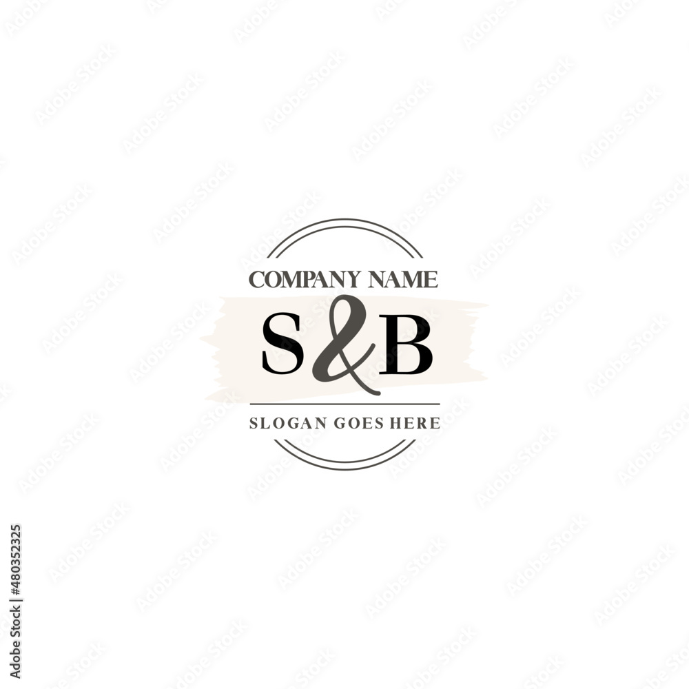 Initial letter SB beauty handwriting logo vector
