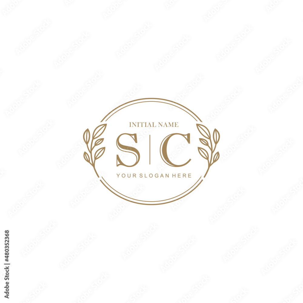 Initial letter SC beauty handwriting logo vector Initial letter SC beauty handwriting logo vector