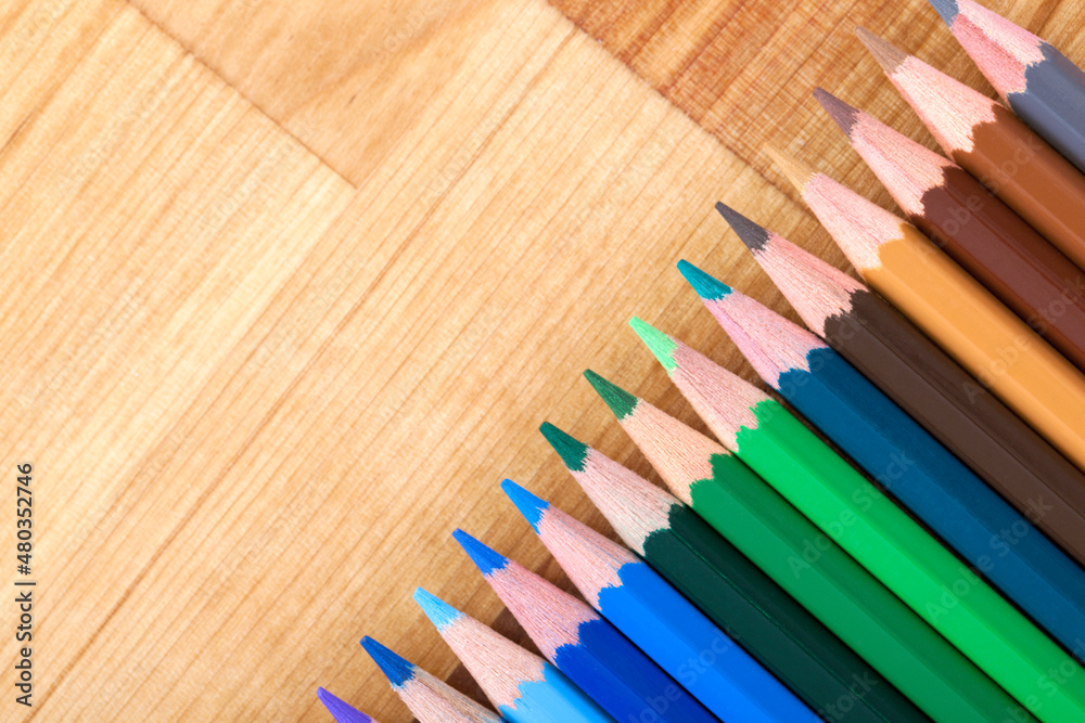 Horizontal Pencils over a Wooden Surface Horizontal Pencils over a Wooden Surface