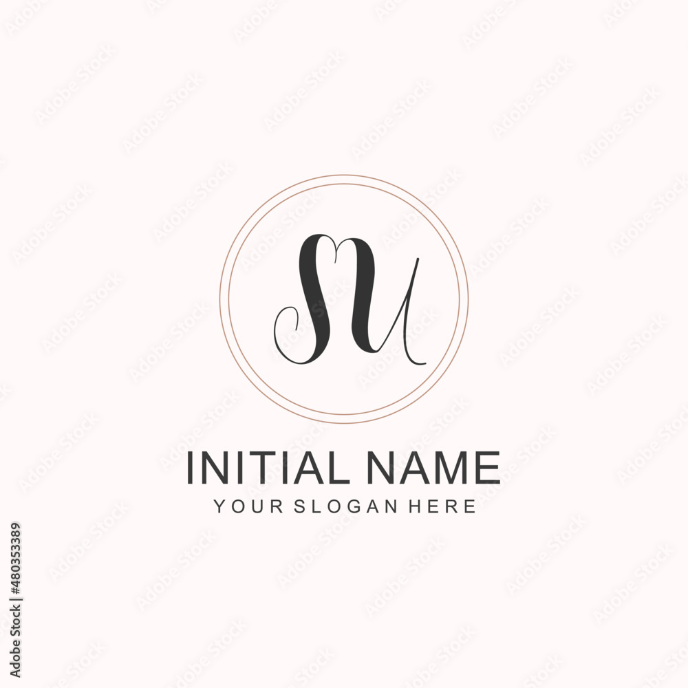 Initial SU beauty monogram and elegant logo design, handwriting logo of initial signature, wedding, fashion, floral Initial SU beauty monogram and elegant logo design, handwriting logo of initial signature, wedding, fashion, floral