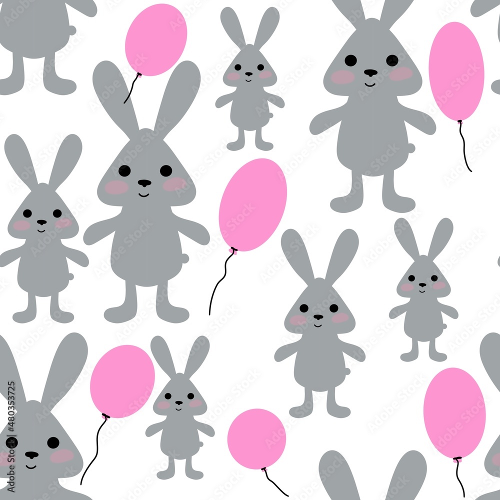 Bunnies seamless rabbits pattern for fabrics and textiles and packaging and gifts and cards and linens and kids Bunnies seamless rabbits pattern for fabrics and textiles and packaging and gifts and cards and linens and kids