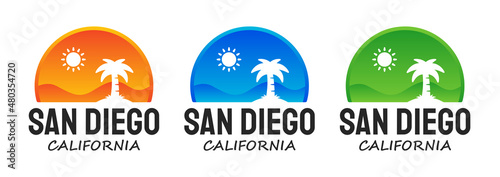 San Diego round logo isolated on white background.