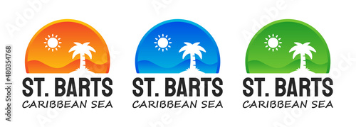 St. Barts logo design set. Saint Barthelemy  photo