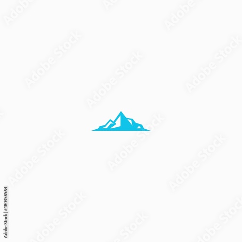 Ice Mountain or Iceberg logo design with silhouette style 