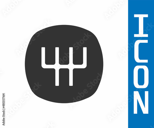 Grey Gear shifter icon isolated on white background. Manual transmission icon. Vector