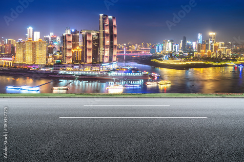 aerial photography china chongqing modern city landscape night view