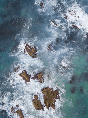 Top down view of rock on the shore. © AlexandraDaryl