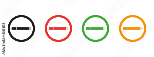Cigarette. Cigarettes. Smoking is prohibited. Smoking is allowed. Icons.