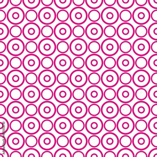 Seamless vector pattern with pink polka dots on a white background. For cards  albums  backgrounds  arts  crafts  fabrics  decorating or scrapbooks