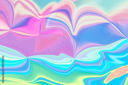 holographic fluid abstract background folds colorful vector pattern